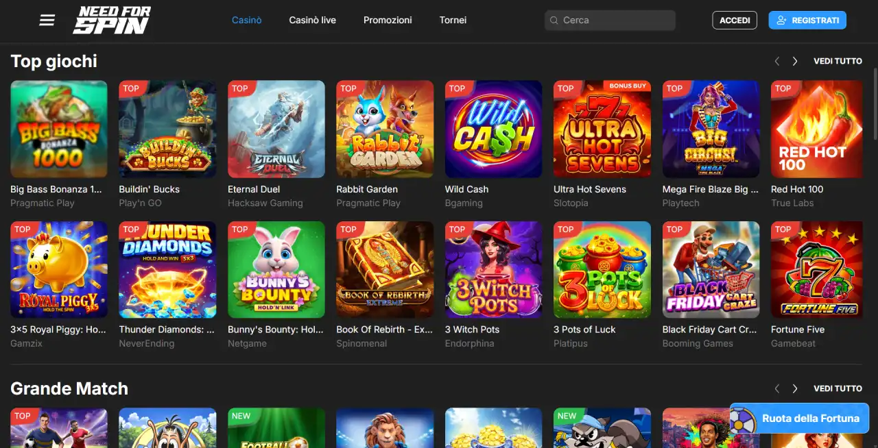 Giochi di Need for Spin Casino